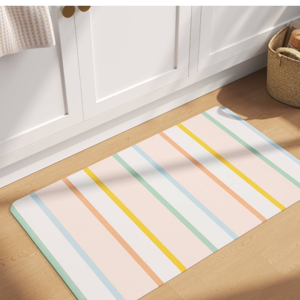 Room Essentials 2 Pack Rectangle Striped Kitchen Rug - Picture 2 of 7